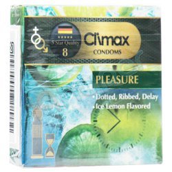 کاندوم خاردار با مواد روان کننده اسانس لیمو نعناع کلایمکس 3 عدد