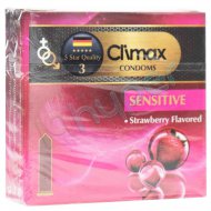 کاندوم ساده با مواد روان کننده و اسانس توت فرنگی کلایمکس 3 عدد