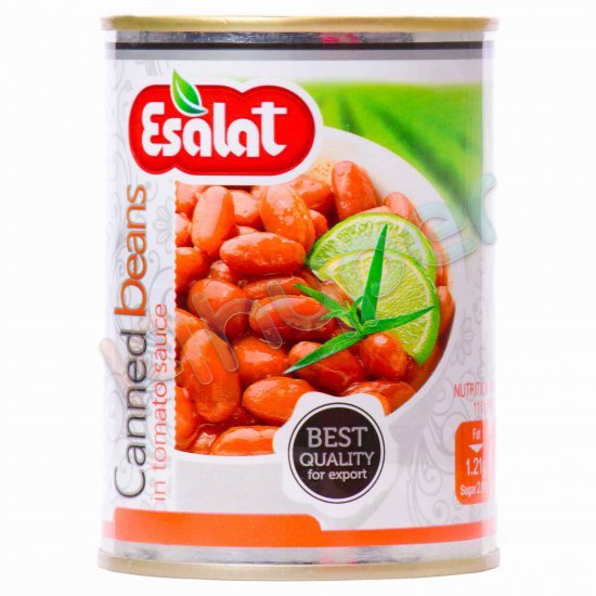 خوراک لوبیا در سس گوجه فرنگی اصالت 380 گرم