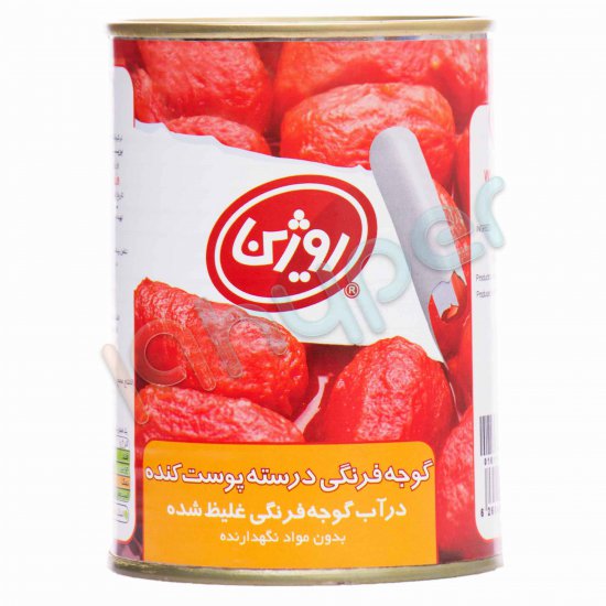 کنسرو گوجه فرنگی درسته پوست کنده روژین 380 گرم