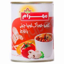 کنسرو خوراک لوبیا چیتی با قارچ مهرام 400 گرم