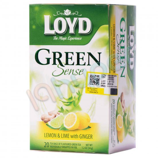 چای سبز کیسه ای لیمو و زنجبیل لوید 20 عدد