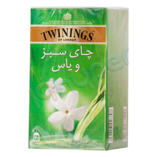 چای سبز کیسه ای با یاس توینینگز 20 عدد